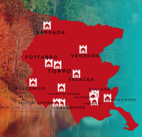 Mappa dei Borghi più belli d'Italia in Friuli Venezia Giulia