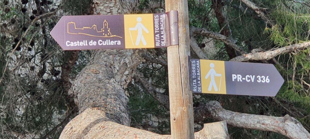 Cartello che indica il Santuario di Cullera, in Spagna
