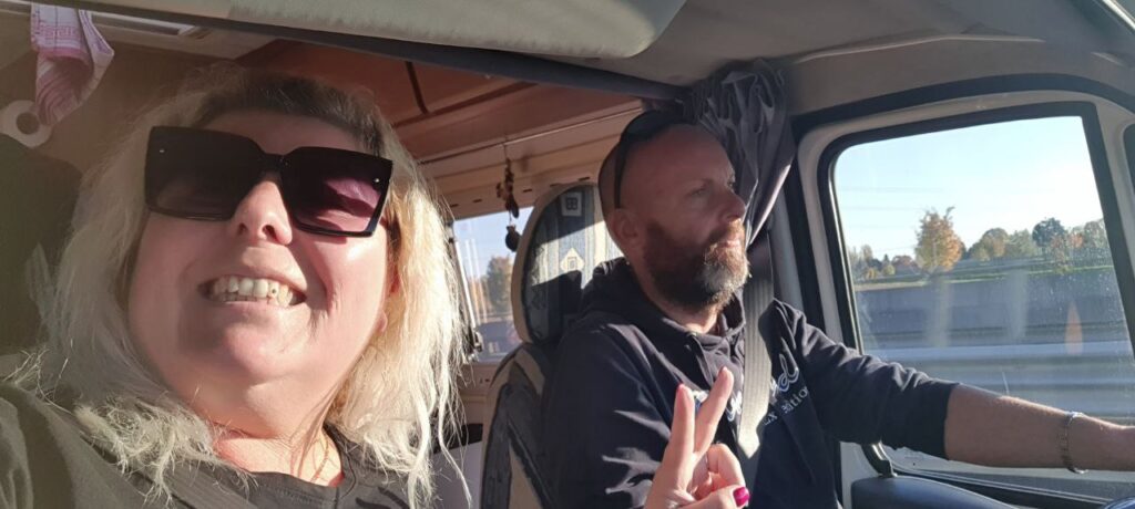 Io e Max su Mulon in autostrada verso Milano