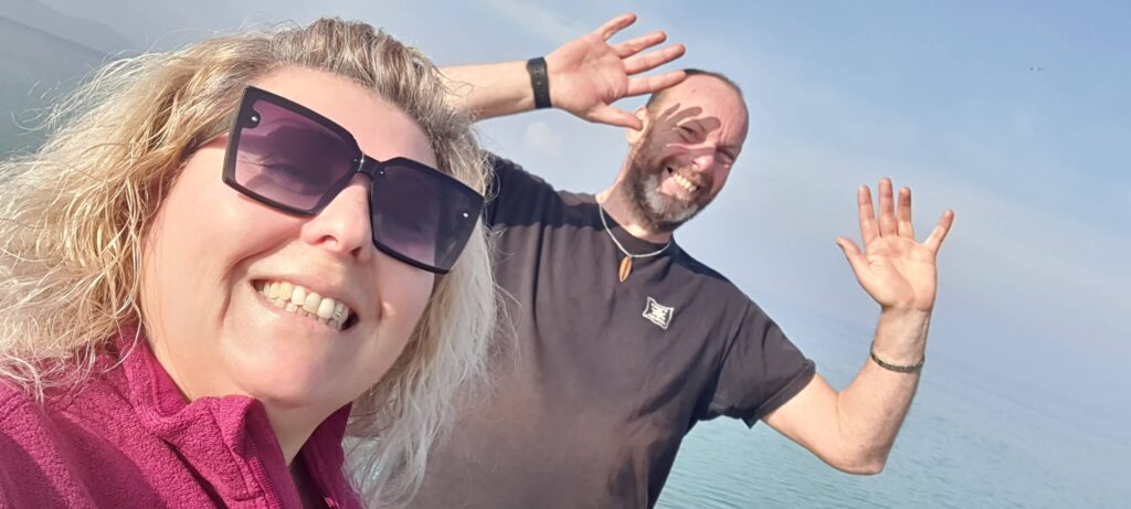Io e Max in spiaggia al Camping Falkenstein Zadar, a Zara.